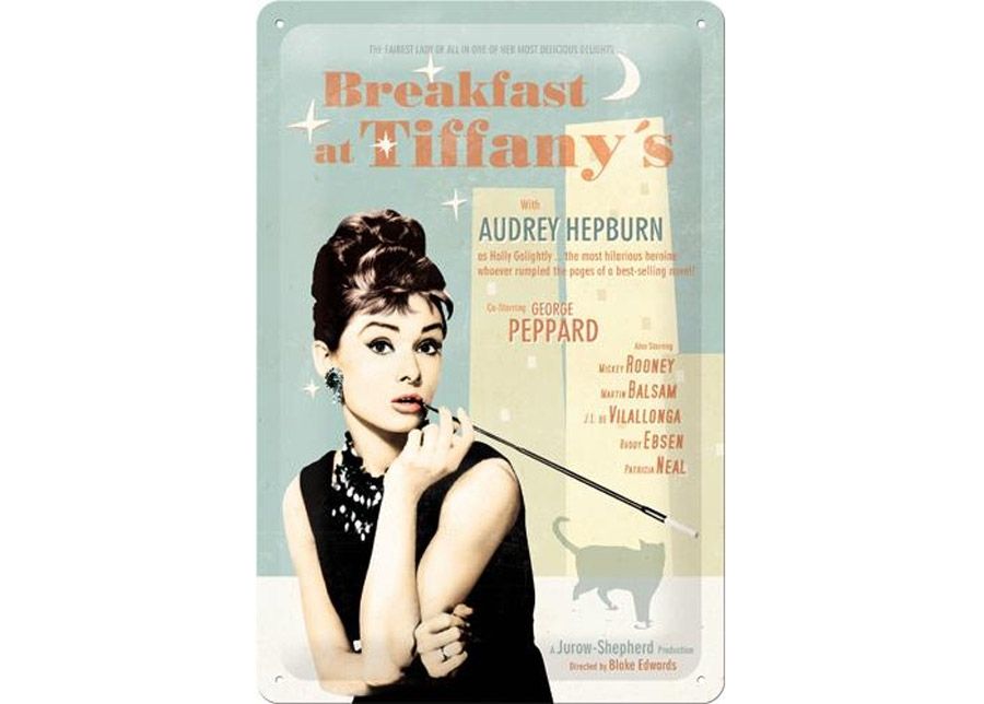 Retro metallposter Breakfast at Tiffany´s suurendatud