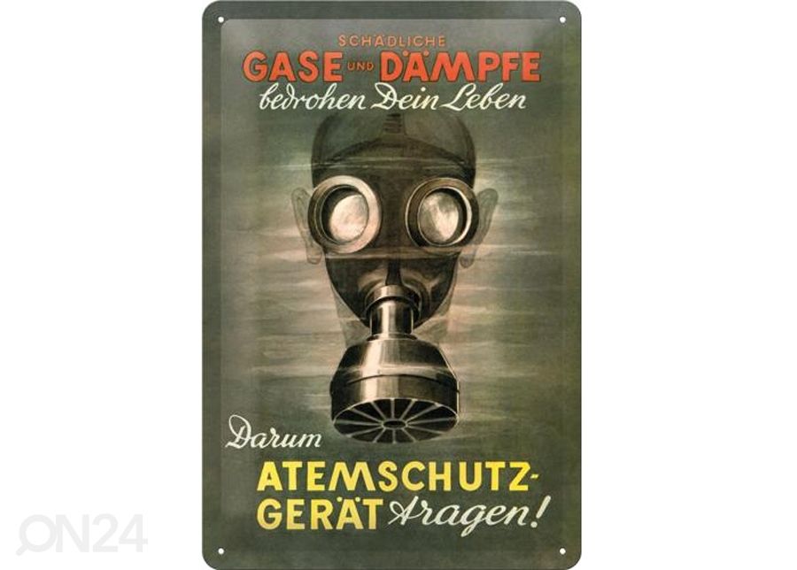 Retro metallposter Gase und Dämpfe 20x30cm suurendatud