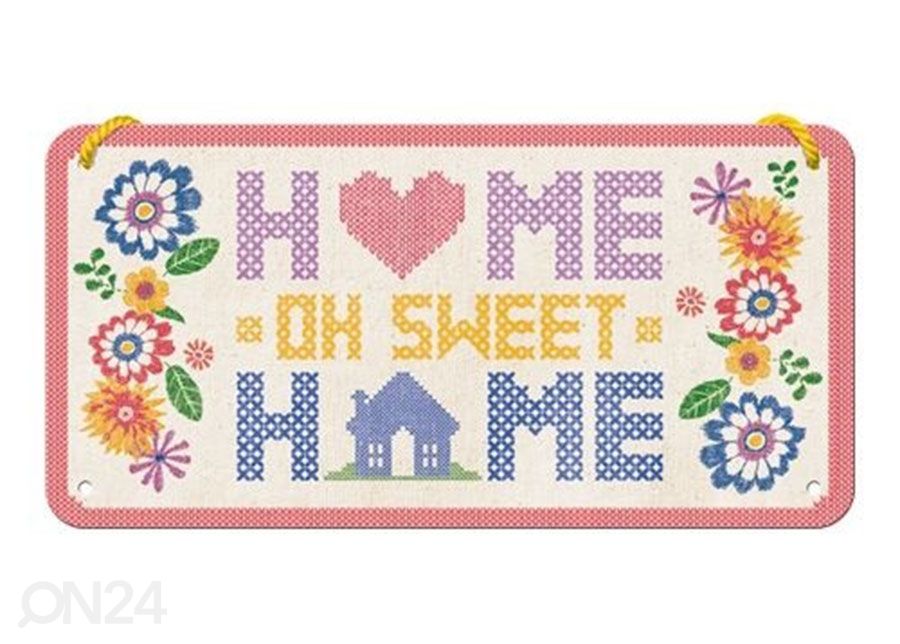 Retro metallposter Home Sweet Home 10x20 cm suurendatud