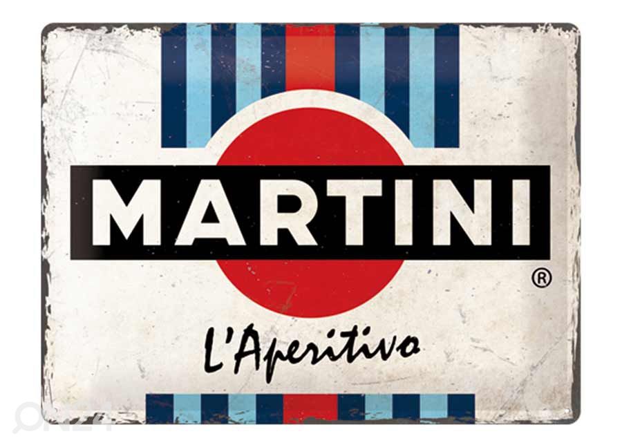 Retro metallposter Martini - L´Aperitivo Racing Stripes 30x40 cm suurendatud