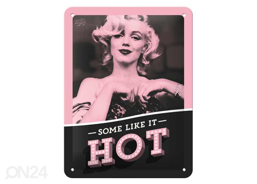 Retro metallposter Marylin Monroe - Some like it hot 15x20 cm suurendatud