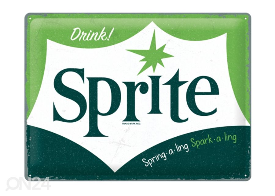Retro metallposter Sprite - Logo 30x40 cm suurendatud