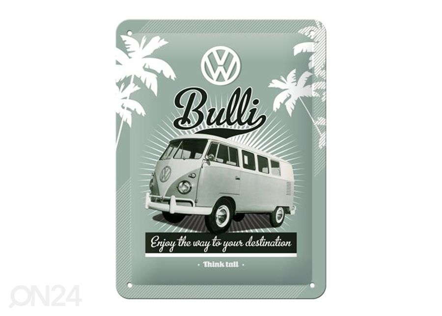 Retro metallposter VW Bulli 15x20 cm suurendatud