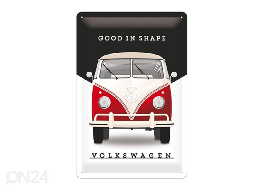 Retro metallposter VW Bulli Good in Shape 20x30 cm suurendatud