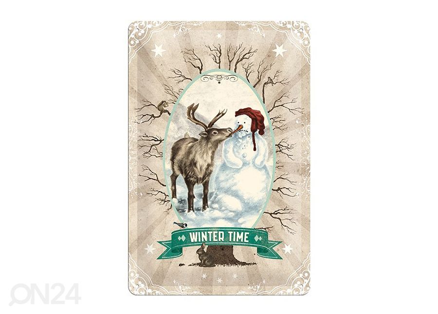 Retro metallposter Winter time 20x30cm suurendatud