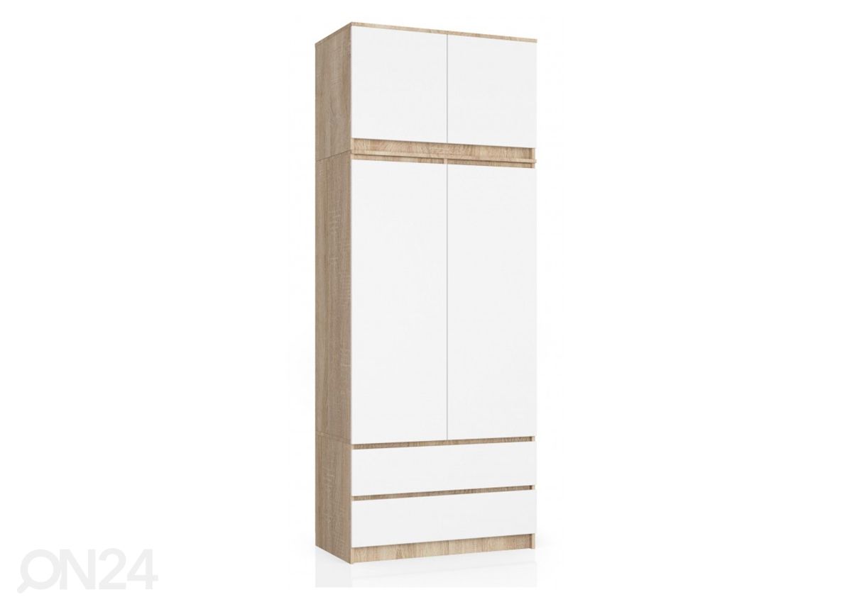 Riidekapp 90 cm, sonoma/valge suurendatud