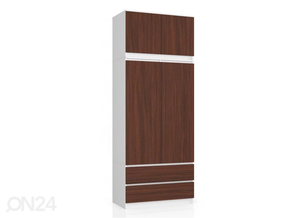 Riidekapp 90 cm, valge/wenge suurendatud