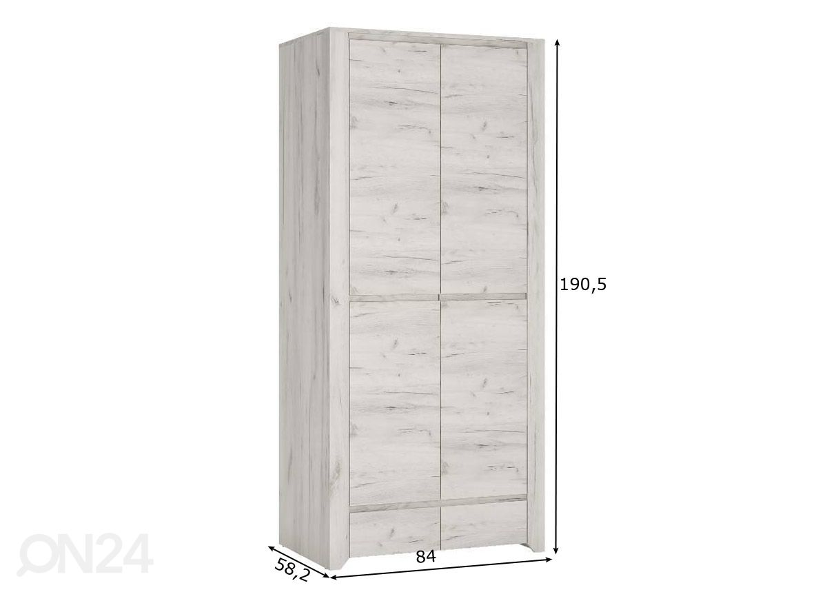 Riidekapp Angel 84 cm suurendatud mõõdud