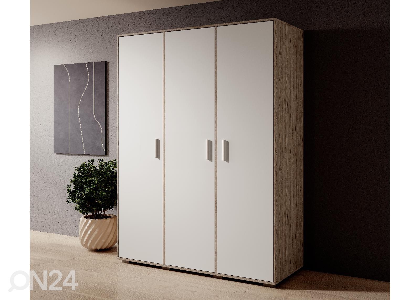 Riidekapp Aura 3-ukseline 150 cm suurendatud