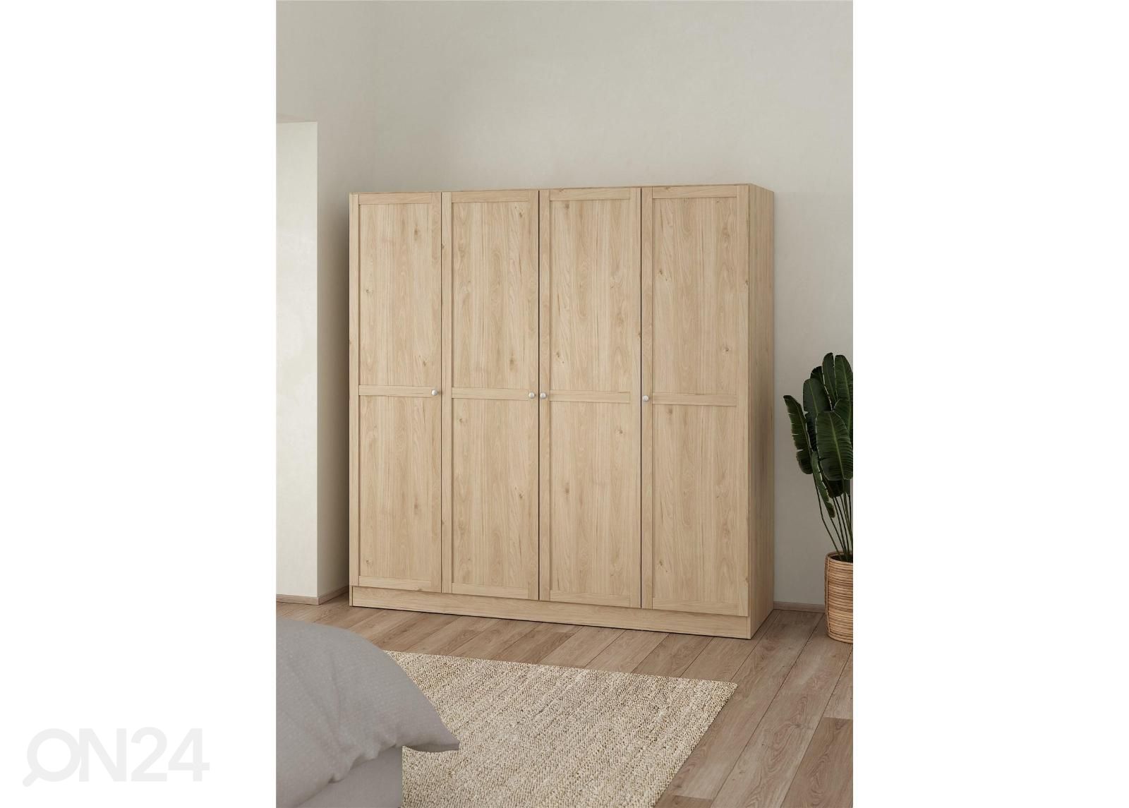Riidekapp Billund 4, 195 cm jacksoni tamm suurendatud
