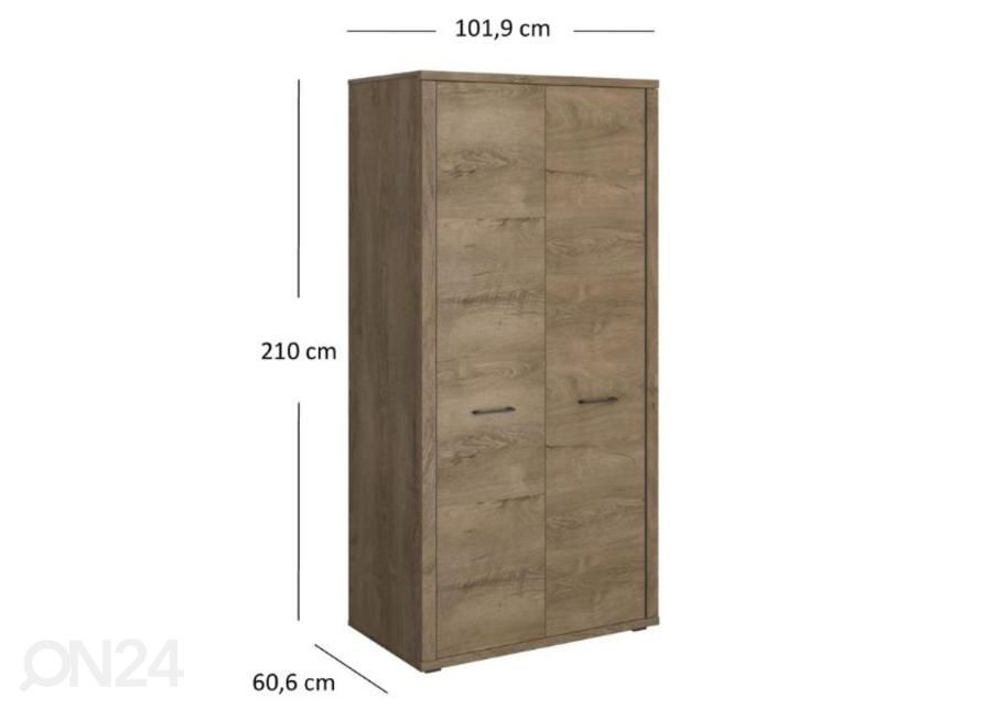 Riidekapp Cordan 101,9 cm suurendatud mõõdud