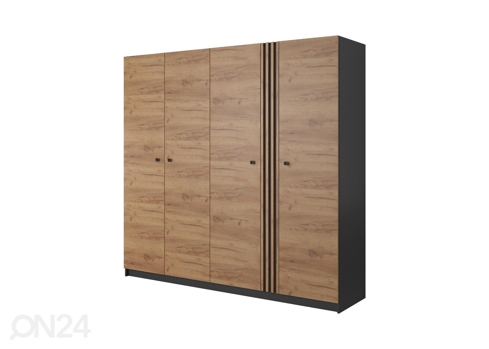 Riidekapp Deco 220 cm, antratsiit/tamm suurendatud