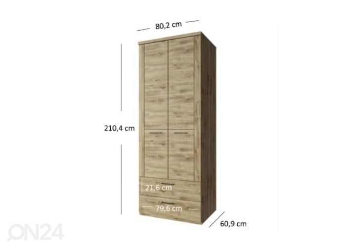 Riidekapp Doorset 80,2 cm suurendatud mõõdud