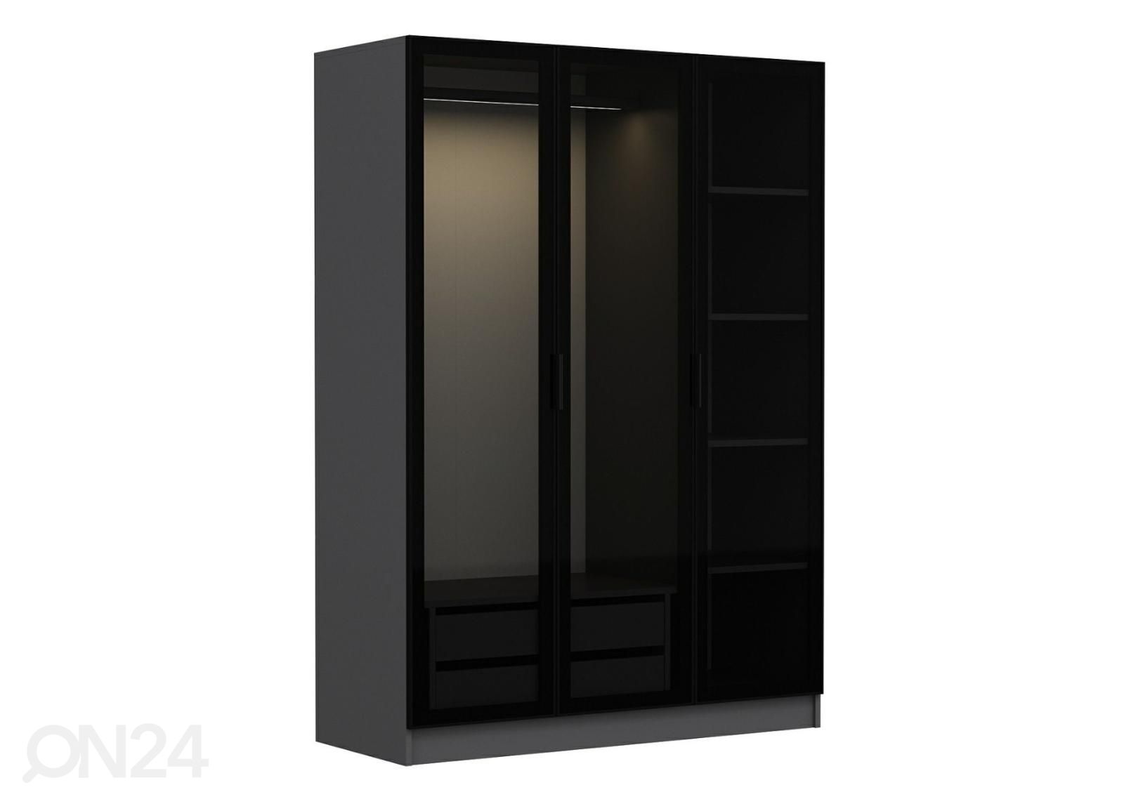Riidekapp Glass 135 cm suurendatud