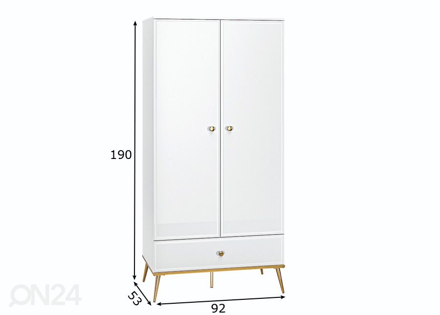 Riidekapp Gloss 92 cm suurendatud mõõdud