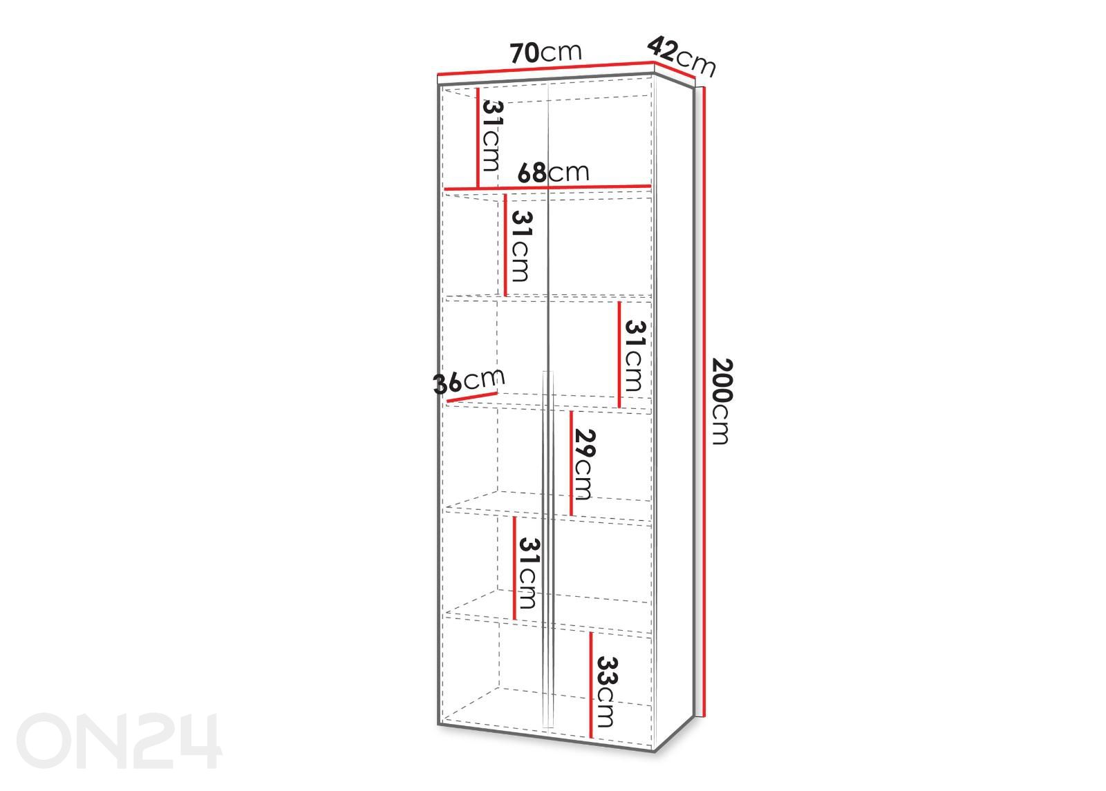 Riidekapp Kerkin suurendatud mõõdud