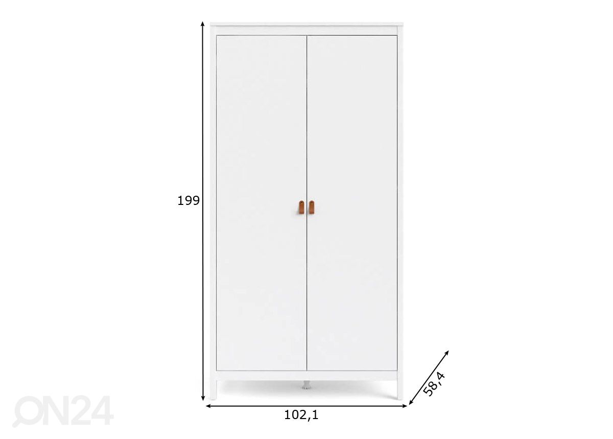 Riidekapp Madrid 102 cm suurendatud mõõdud