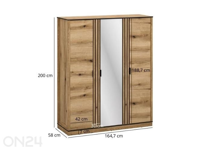 Riidekapp peegliga Helix suurendatud mõõdud