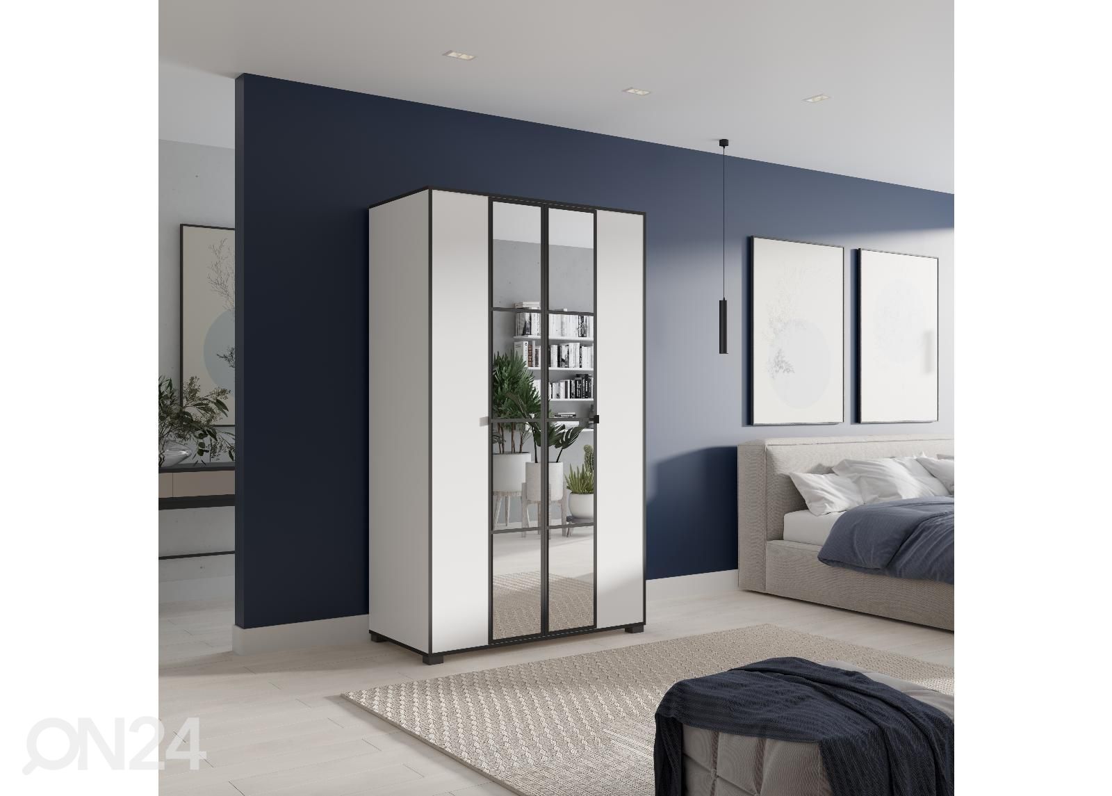 Riidekapp peegliga Ossining 120 cm suurendatud