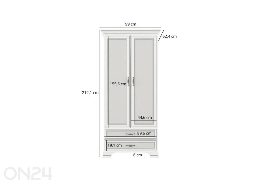 Riidekapp Tiffany II suurendatud mõõdud