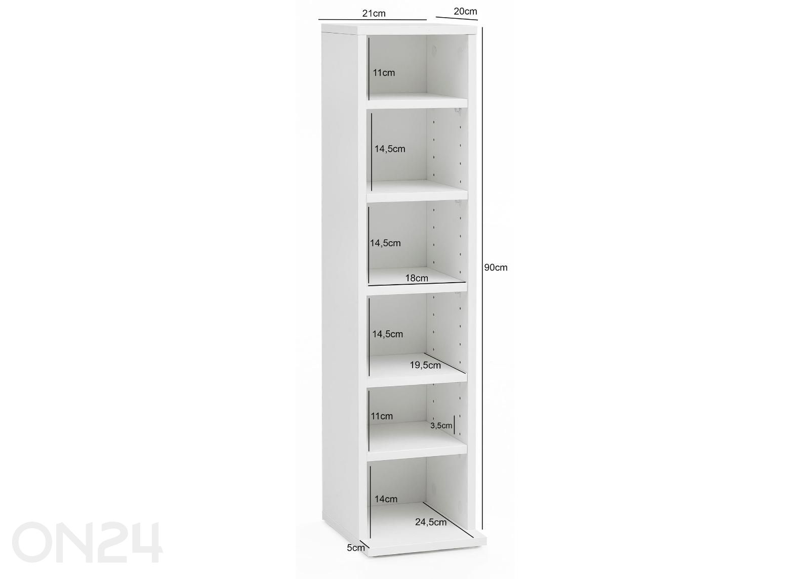 Riiul 20x90 cm suurendatud mõõdud