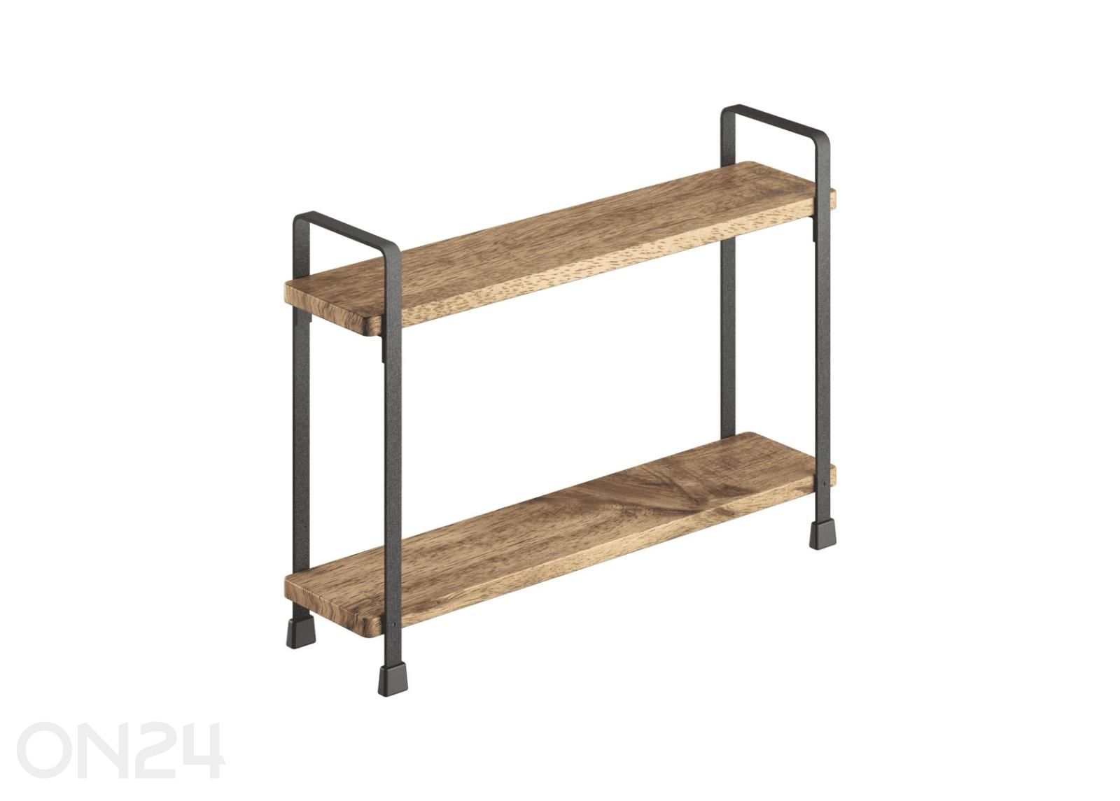 Riiul 2x York 34x8x23cm, must + akaatsia puit suurendatud