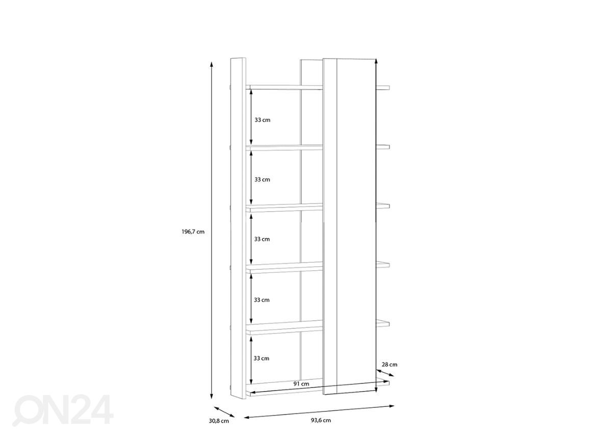 Riiul suurendatud mõõdud