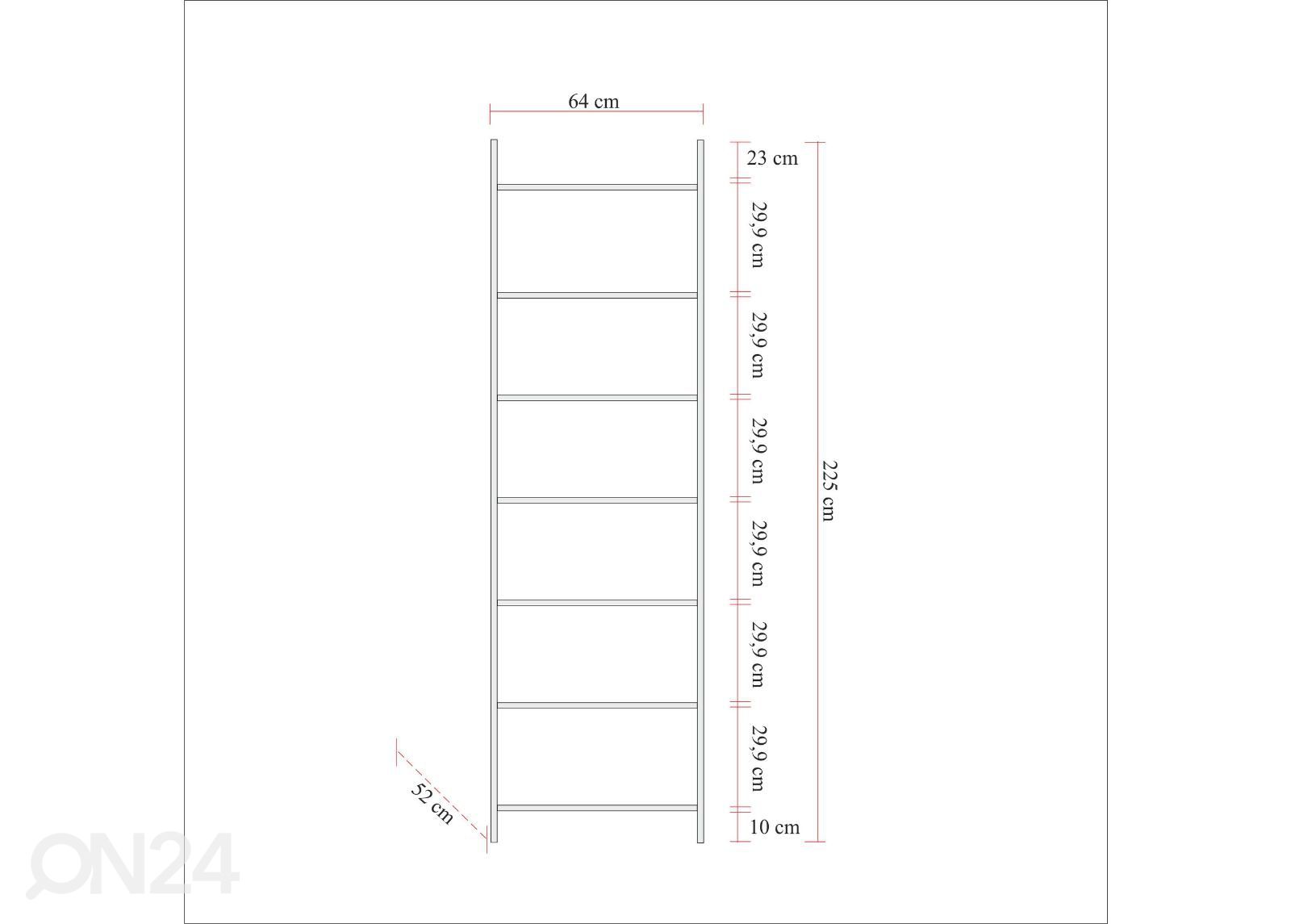 Riiul 64 cm suurendatud mõõdud