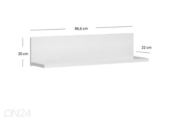 Riiul 86,6 cm suurendatud mõõdud