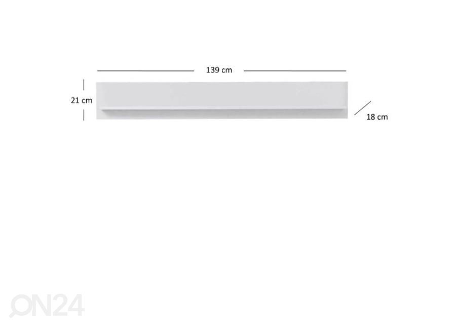 Riiul Brandson 139 cm suurendatud mõõdud
