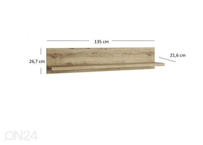Riiul Doorset 135 cm suurendatud mõõdud