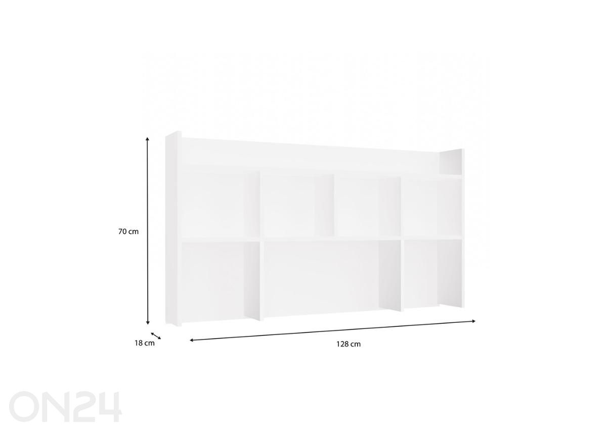 Riiul kirjutuslauale 130 cm suurendatud mõõdud