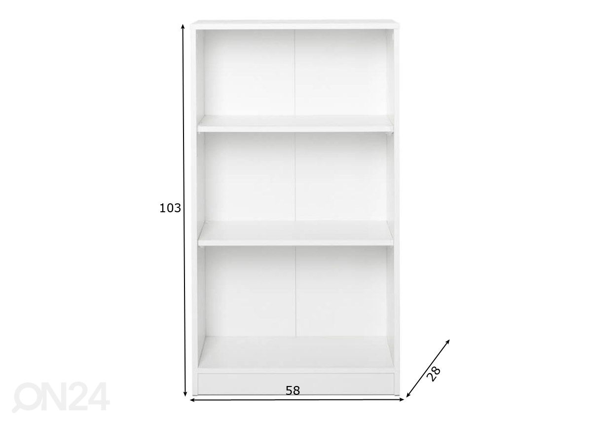 Riiul Peggy5 58 cm suurendatud mõõdud