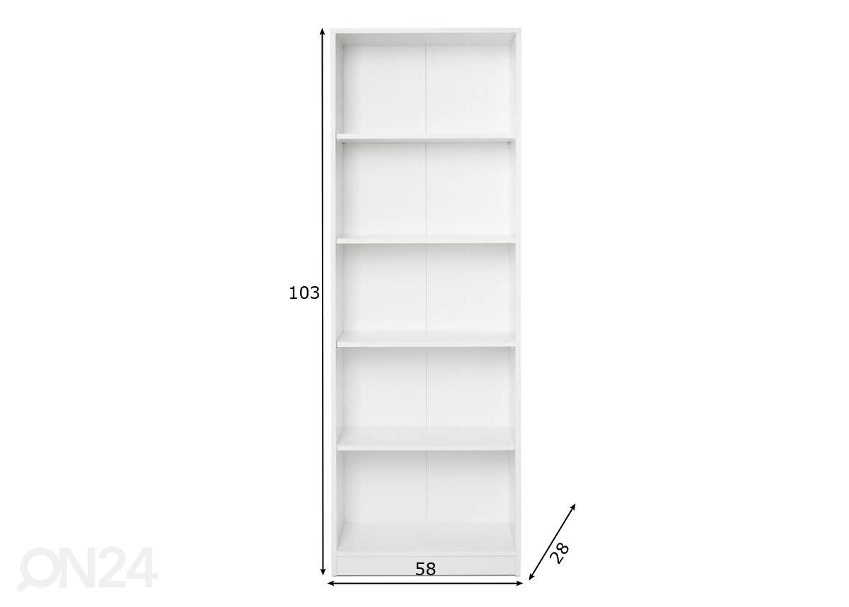 Riiul Peggy6 58 cm suurendatud mõõdud