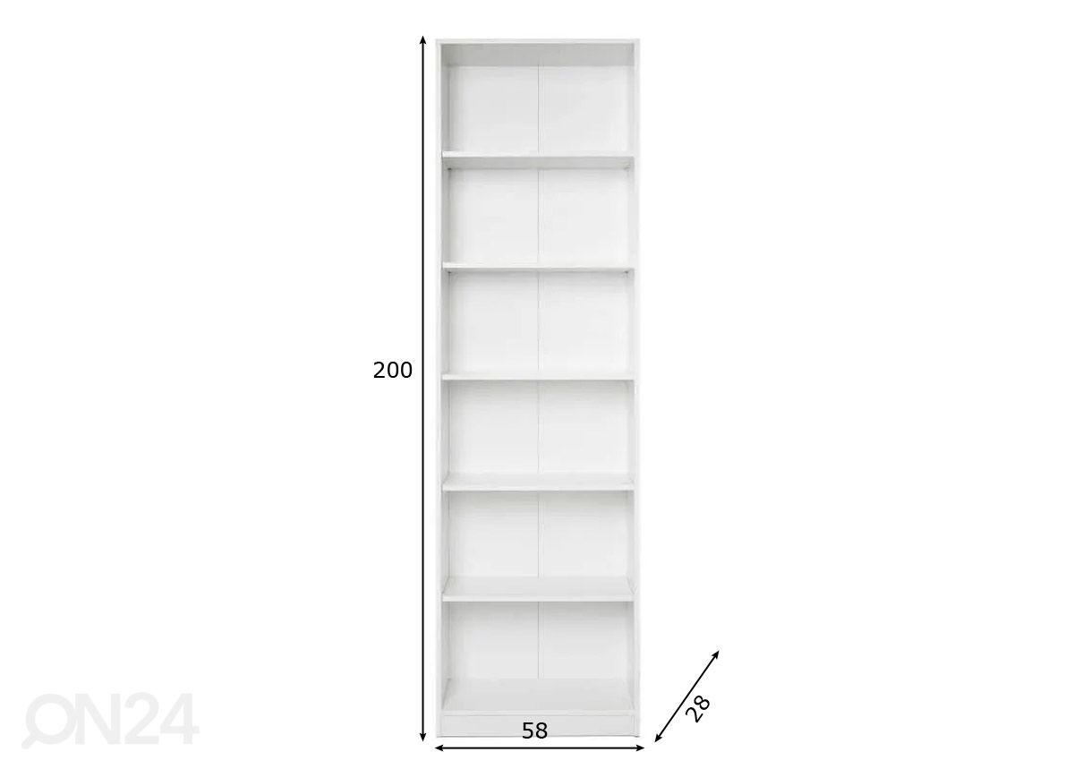 Riiul Peggy7 58 cm suurendatud mõõdud