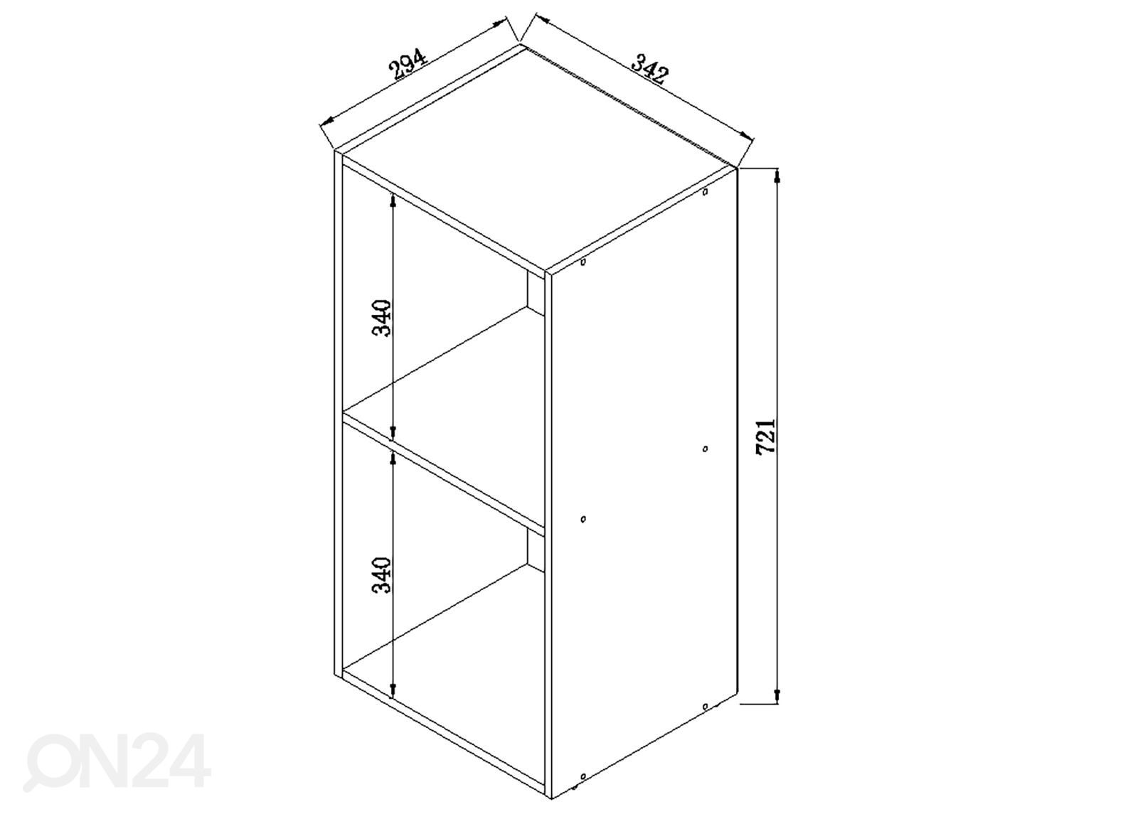 Riiul Platto 2 34 cm suurendatud mõõdud