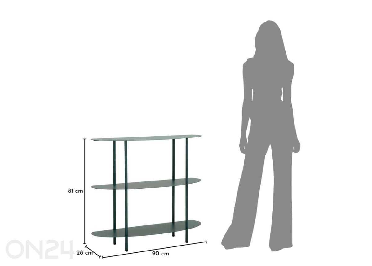 Riiul Saturno 90x28x81 cm, sinakasroheline suurendatud mõõdud
