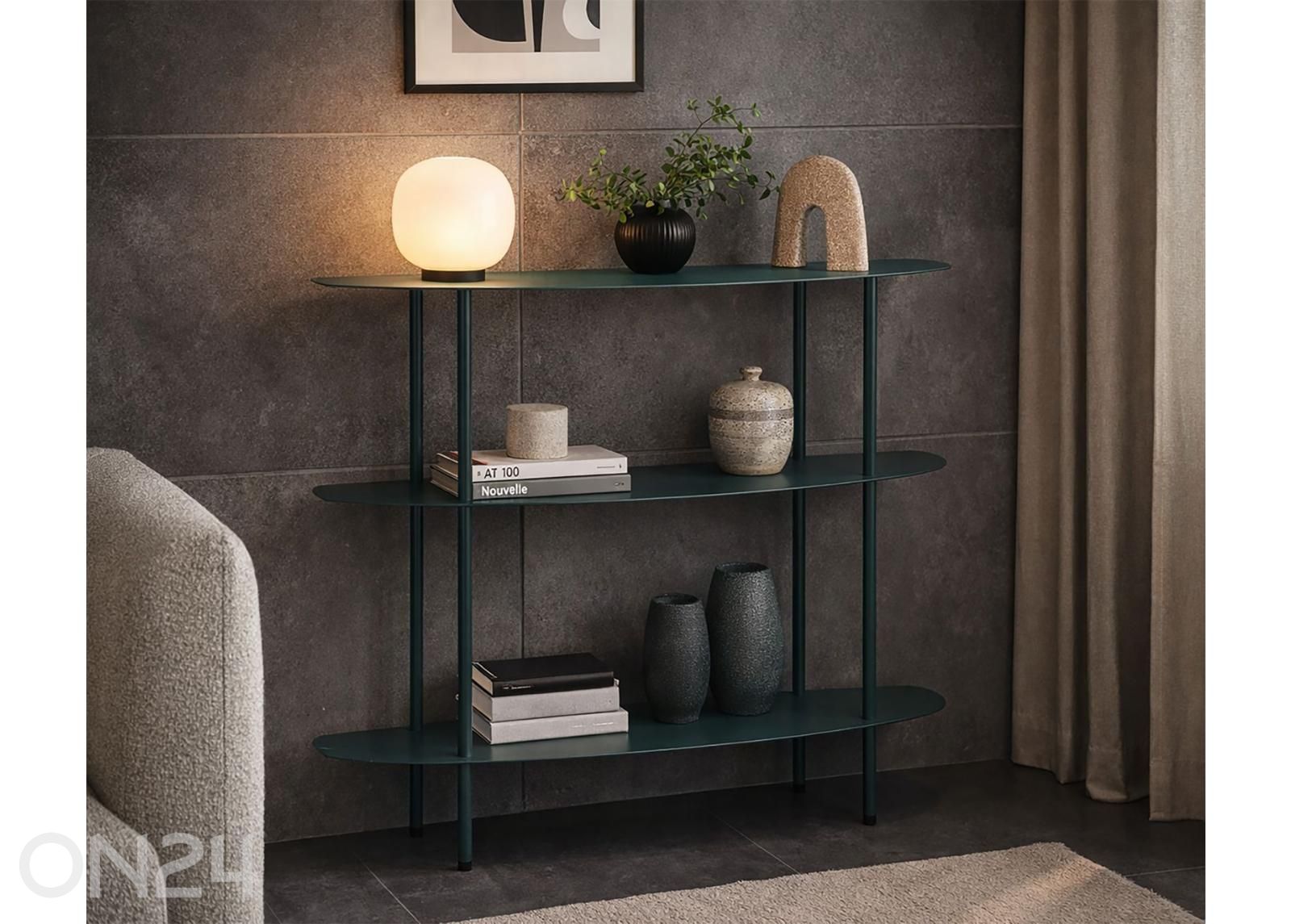 Riiul Saturno 90x28x81 cm, sinakasroheline suurendatud