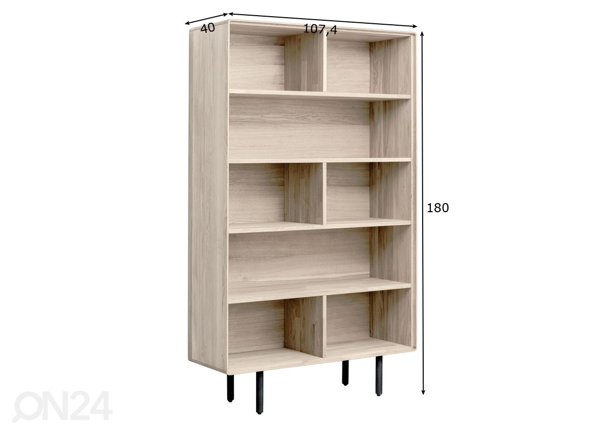 Riiul Tokyo 107 cm, valge õli suurendatud mõõdud