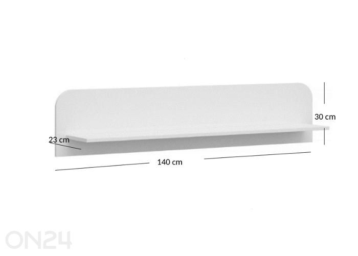Riiul Yolk 140 cm suurendatud mõõdud