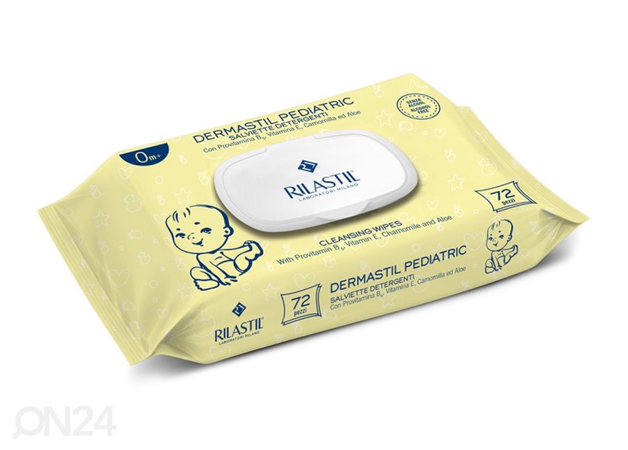 Rilastil Dermastil Pediatric beebisalvrätid kummeliga 2x72tk suurendatud