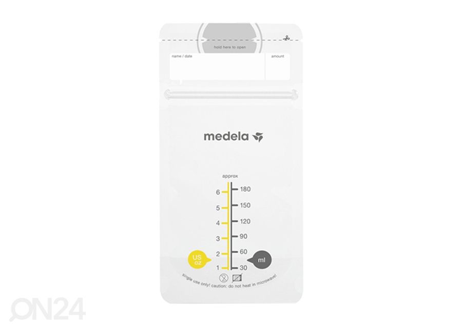 Rinnapiima säilituskott 210 ml Medela suurendatud
