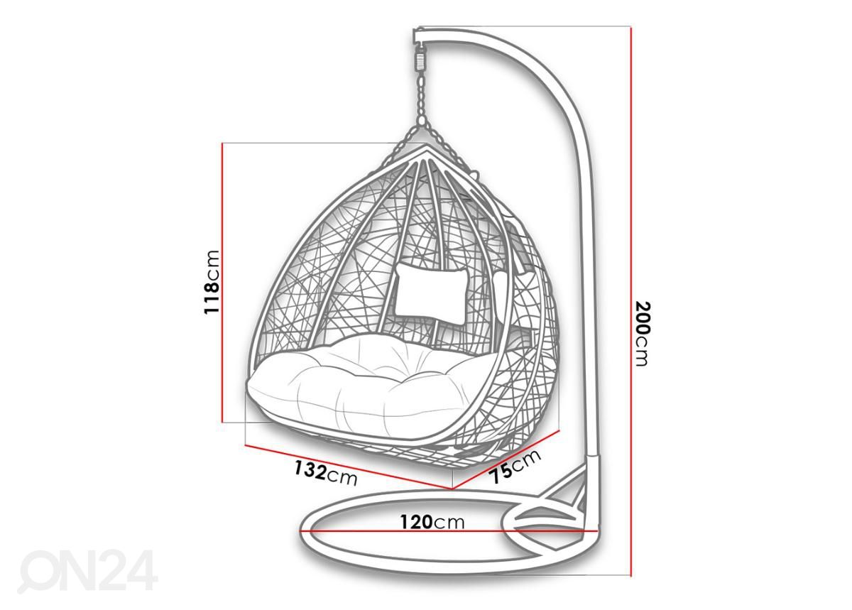 Ripptool 2-kohaline Olivia suurendatud mõõdud