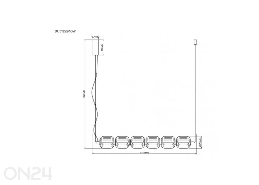 Rippvalgusti Akari 6 suurendatud mõõdud