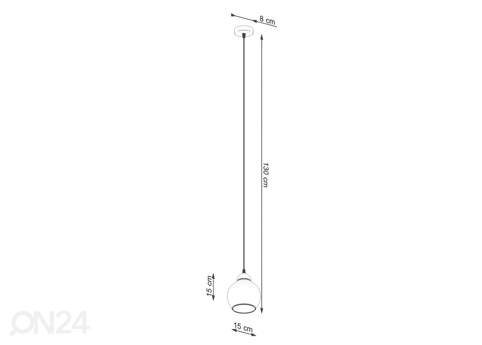 Rippvalgusti Alino 1, must suurendatud mõõdud