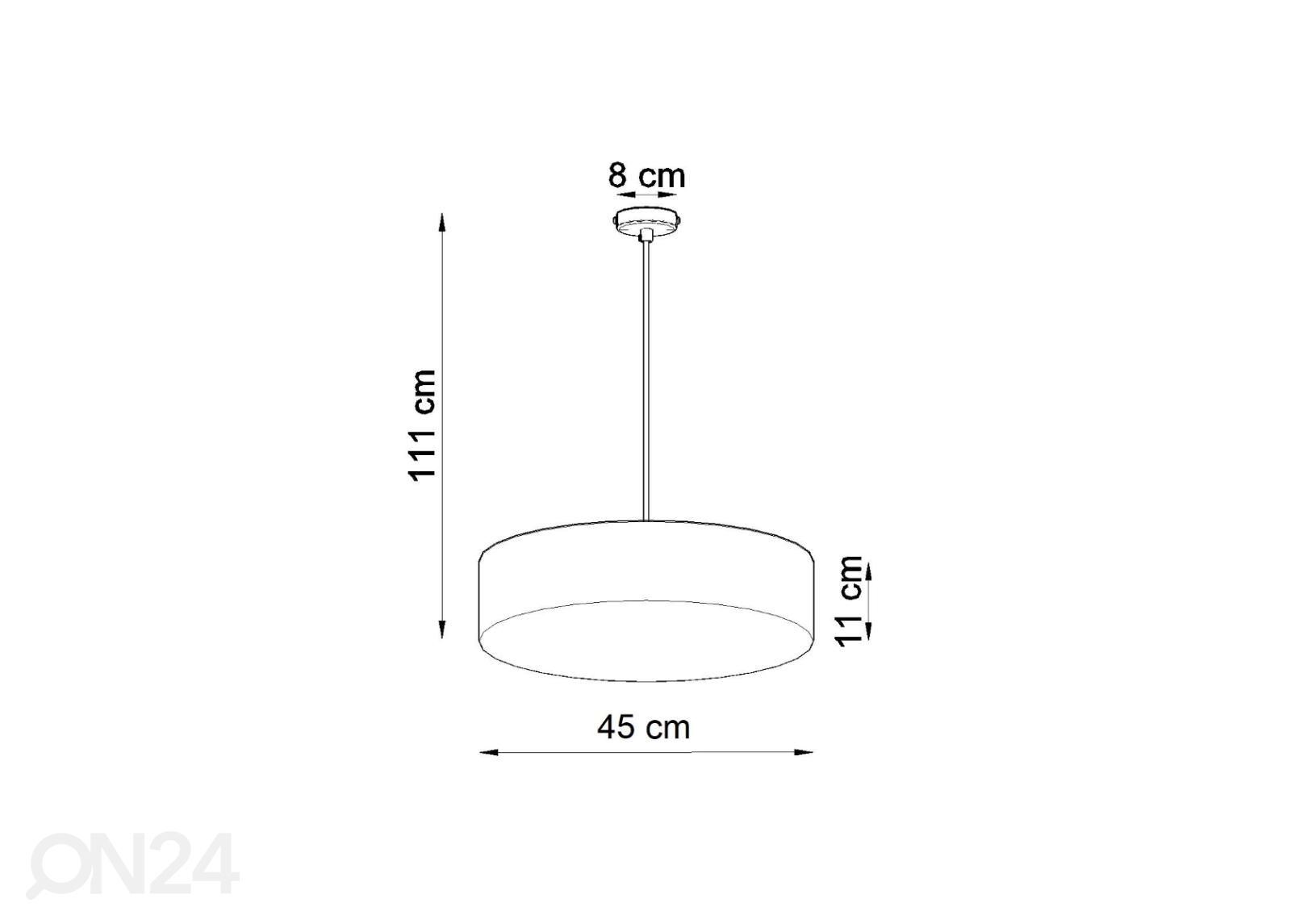 Rippvalgusti Arena 45, valge suurendatud mõõdud