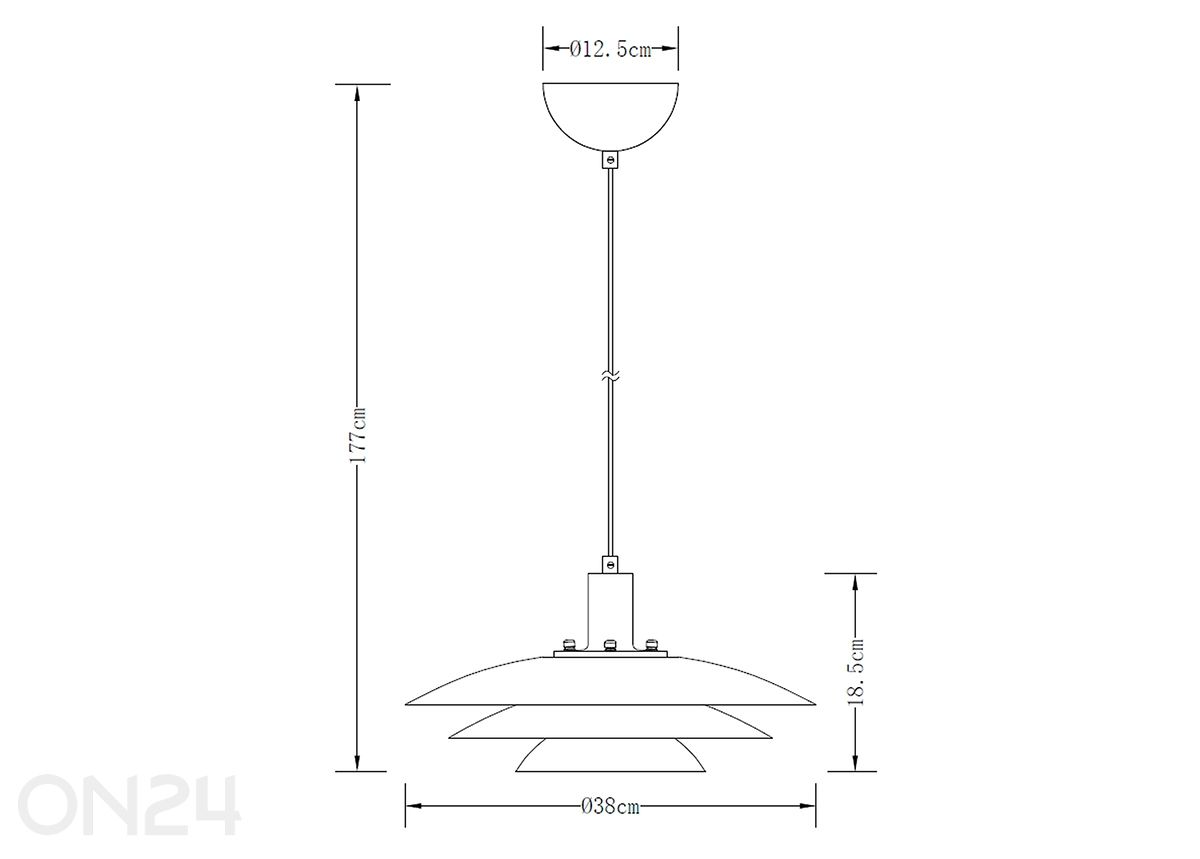 Rippvalgusti Cannes 38 cm, beež suurendatud mõõdud