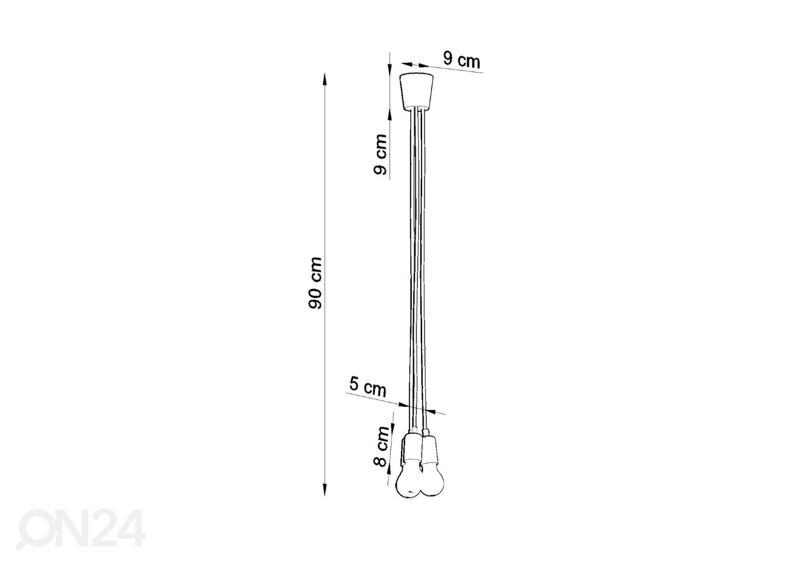 Rippvalgusti Diego 3 suurendatud mõõdud