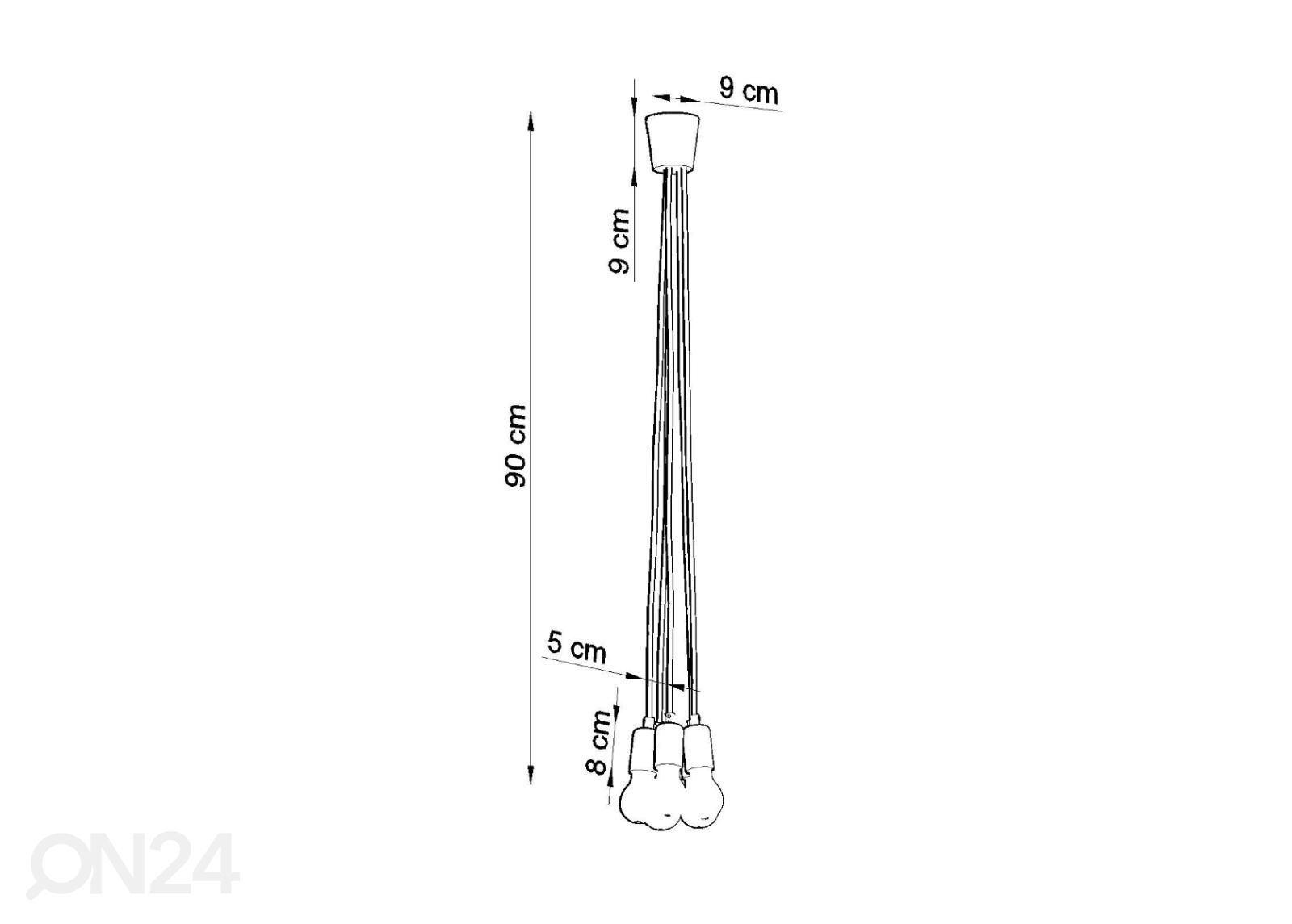 Rippvalgusti Diego 5 suurendatud mõõdud