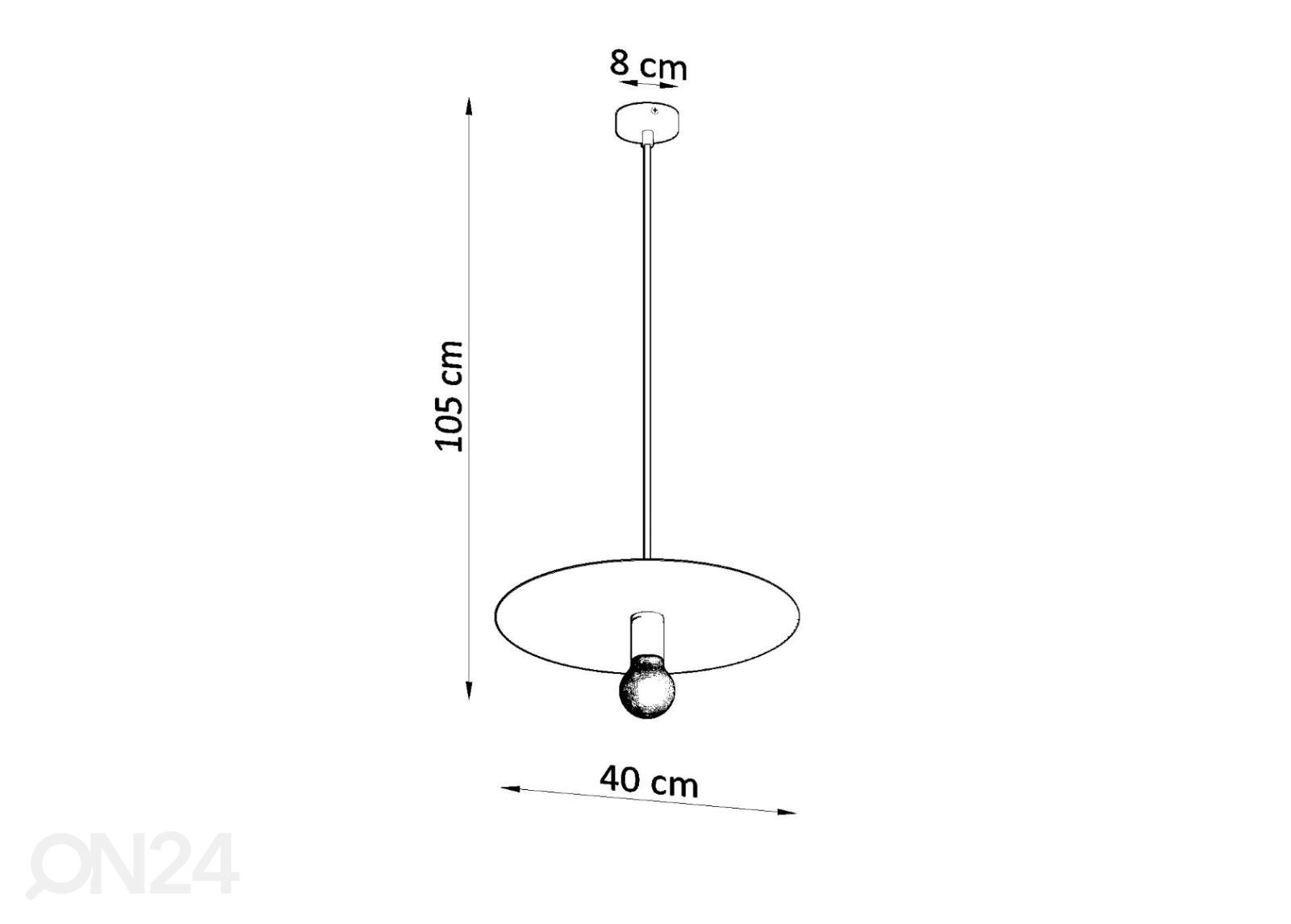 Rippvalgusti Flavio suurendatud mõõdud